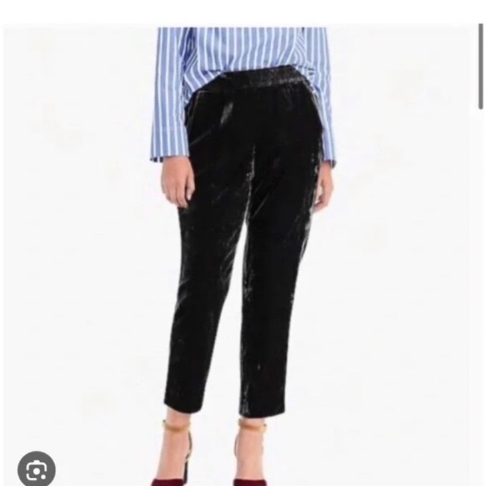 J. Crew Velvet “Easy Pant” Black 2